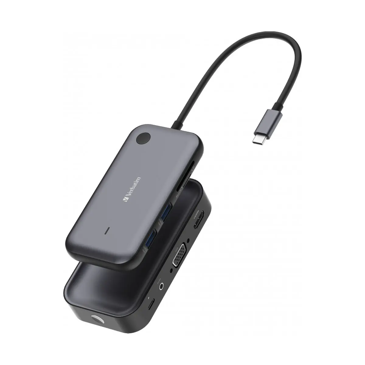 Verbatim WDA-01 Share My Screen 1080p USB-C Wireless Display Adapter with Hub