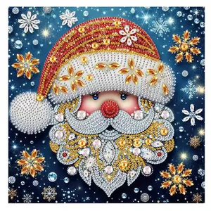 Santa Claus Pattern DIY Artificial Diamond Art Painting Kit without Frame, 5D Diamond Art Painting Kit, Wall Art Decor for Home Office