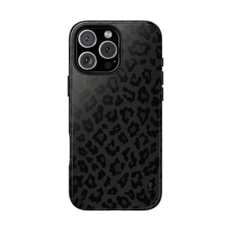 Patterned 2-Piece TPU Rubber & Black Leopard Print Polycarbonate Smartphone Casing - Shockproof, Resistance-Boosted, Wireless-Friendly Phone Accessory for Iphone 16 Plus & Various Models Device Protection