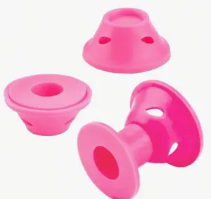 10Pcs Large Pink Mushroom Hair Rollers Silicone No Heat Curling Tools for DIY Styling Reusable Heatless Curlers for Women Girls