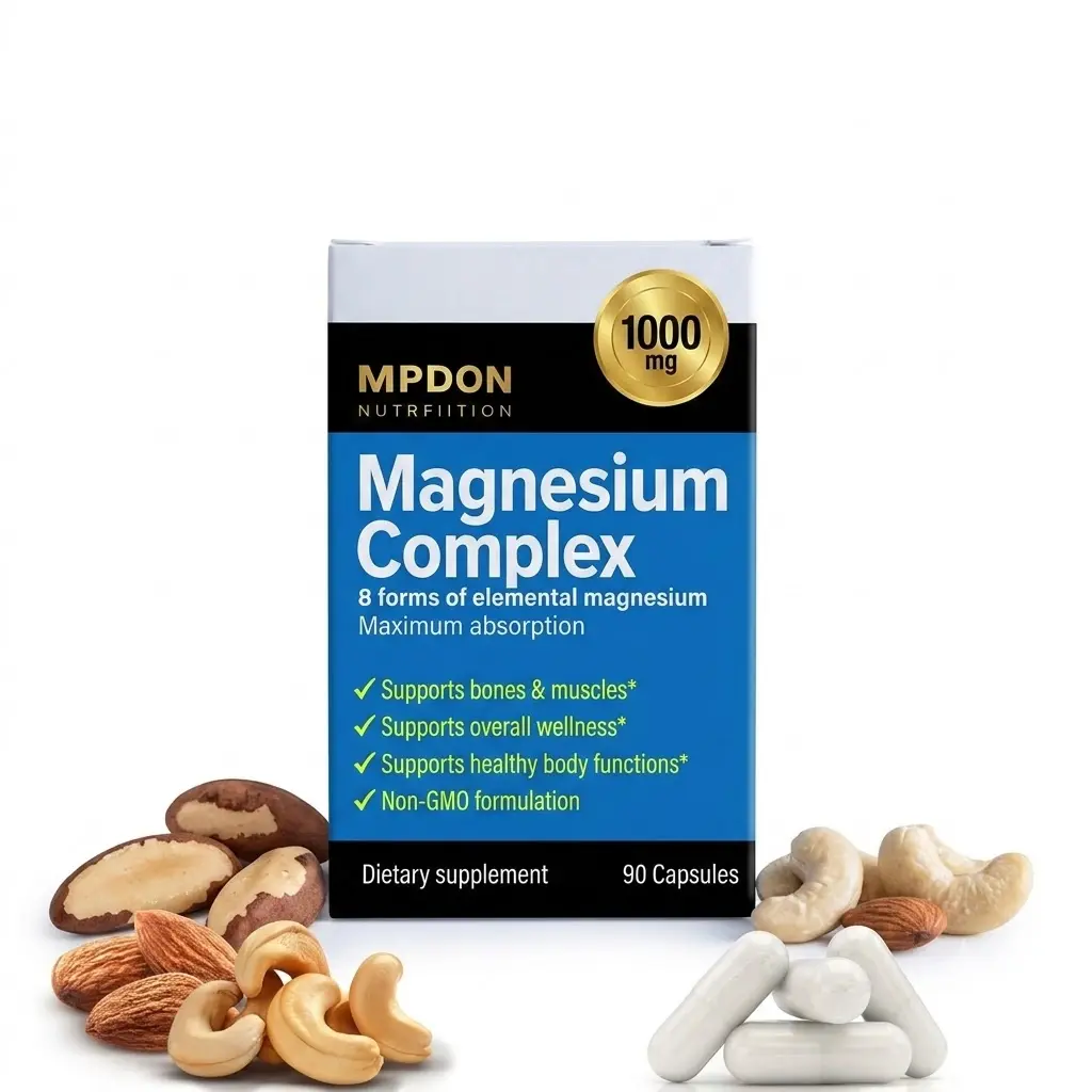 [Exclusive to Live Streams]MPDON Organic High Absorption 3-in-1 Capsule Blended Vitamins & Minerals Supplement - 500mg Magnesium Complex with Zinc & Vitamin D3, 90 Capsules