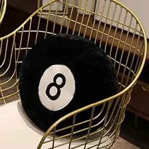Billiard Pillow, 13.8 Inch Round Number 8 Ball Cushion, Billiards Cushion, Plush Filled Soft Sports Round Sleep Pad, Home Bed Sofa Decor Gift