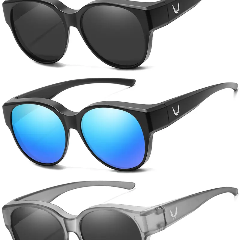 3 Piece Set Fit over Glasses for Women & Men, Comfortable Wear, Tinted Lenses, Uv400 Protection, Sporty Style, All Seasons, Lightweight Durable Sunglasses, Uv Protective Sunglasses