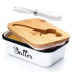 Butter Dish with Lid & Butter Curler Knife | Large Countertop Butter Container with Double Silicone Sealing | Butter Keeper for Kitchen Storage & Farmhouse Decor | Practical Kitchen Gadget | Housewarming & Cooking Lover Gift