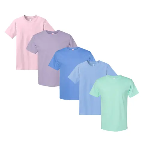 Hanes Cotton Unisex Essential-T T-Shirts for Women & Men, Multi Pack Crew Neck Bulk Undershirts - 15 Different Colors