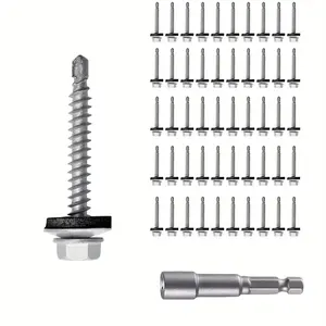 300 rust-proof screws for furniture repair, roof and wall panel fastening, with rubber washers. Drill-point design for metal-to-wood panel applications (includes hex socket).