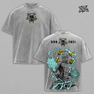 God Enel "Amaterasu" Graphic Oversized Vintage Washed Tee | Heavyweight Cotton Anime Streetwear