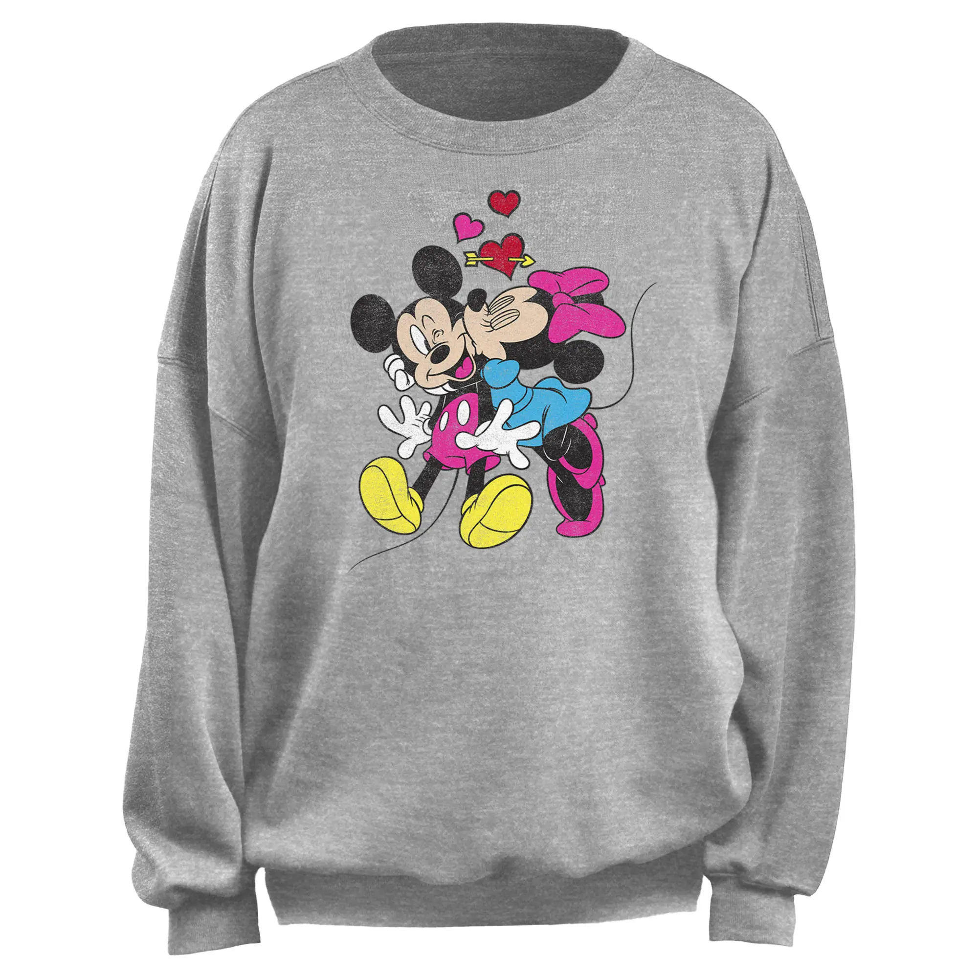 Junior's Mickey & Friends Minnie Mouse Smooch Sweatshirt
