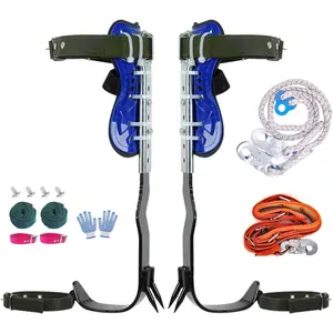 Professional Tree Climbing Spikes Kit for Arborists - Adjustable 45# Steel Climbing Gear with Full Safety Harness, Rope & Straps for Logging, Hunting, Fruit Picking & Firefighter Rescue