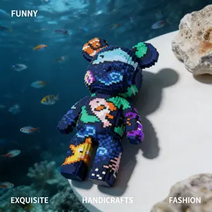 1244pcs Deep Sea Bear Series Building Blocks Toy Set, Creative DIY Craft Kit, Home Decor Gift for Kids & Adults, Stress Relief Model