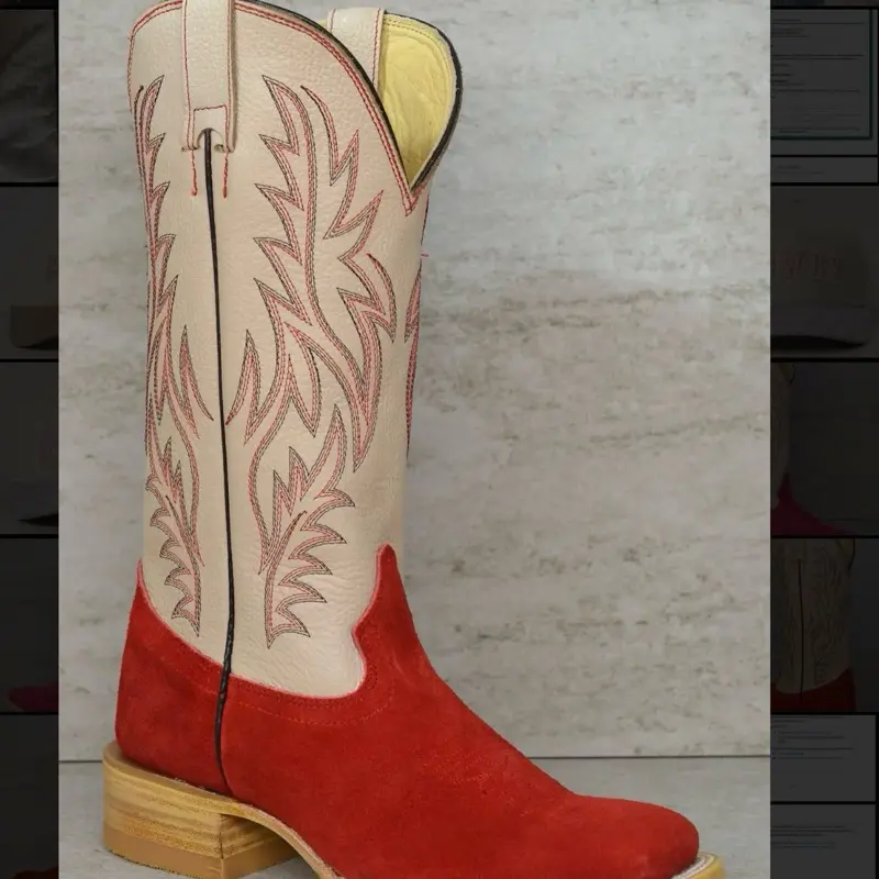 Suede cowboy boots