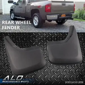 Fit For 2014-2018 Chevy Silverado 1500 Molded Rear Mud Flaps Splash Guards Black