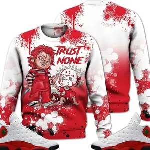 Retro 13 Chicago Sweatshirt, Chicago 13s Outfits, Trust No One Scary Streetwear Unisex Sneaker Matching Shirts