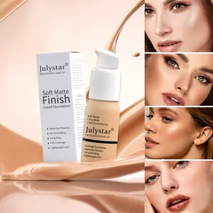 10-color soft liquid foundation matte silky full coverage, multi-purpose buildable foundation light touch oil control long lasting natural flawless moisturizing creamy texture, can be layered for coverage, natural color, waterproof coverage foundation