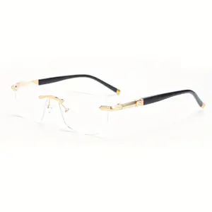 1 Pair of Rectangular Frameless Reading Glasses, Classic Simple Fashion Glasses, for Daily Casual Wear, Magnifying Glasses for Men and Women