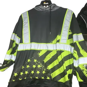 Fleece Lined High Viz Reflective Hoodie with H - Womenswear, Sweatshirt Style, Long Sleeves, High Viz Design