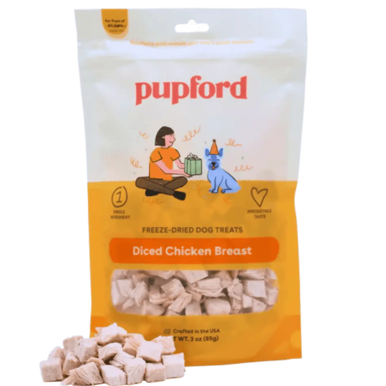Pupford Diced Chicken Breast Limited Ingredient Freeze-Dried Dog Treats