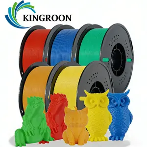 KINGROON PLA 3D Printer Filament, 1.75 mm, 5 kg Multicolor Bundle, 5 × 1 kg Spools, High Precision & Easy Printing, Strong Layer Adhesion for FDM 3D Printers accuracy dimensional