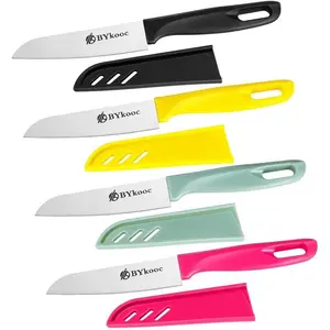 4PCS Peeling Knives and 4PCS Knife Sheath, Ultra Sharp Vegetable and Fruit Knife Kitchen Knife with PP Plastic Ergonomic Handle