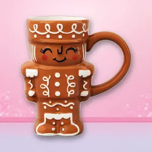 14.5 fl oz Christmas Stoneware Gingerbread Nutcracker Woman Mug - Wonrshop ™