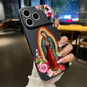 Virgin Mary flower Soft&Flexible TPU Silicone Phone Case For iPhone 17 Pro Max AIR 16 15 14 13mini 12 11 Plus XR XSMAX Cases For Samsung Galaxy S26 Ultra S25 Edge S24 S23 S22 Plus  Durable|Shockproof|Full Camera Protection