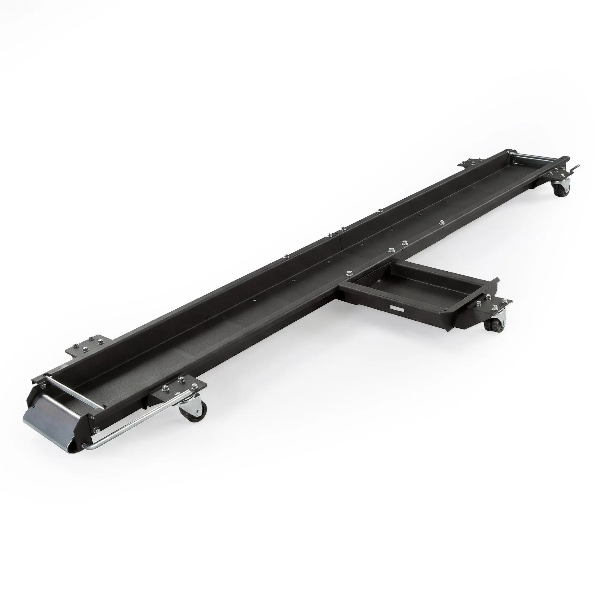 Black Widow Motorcycle Dolly with Front and Rear Gates for Loading and Unloading