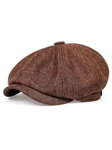 Unisex Spring Summer Thin Linen Breathable Vintage Casual Beret Hat, Fitted Painter Cap for All Seasons, Stylish and Comfortable Headwear, Lightweight Sun Hat