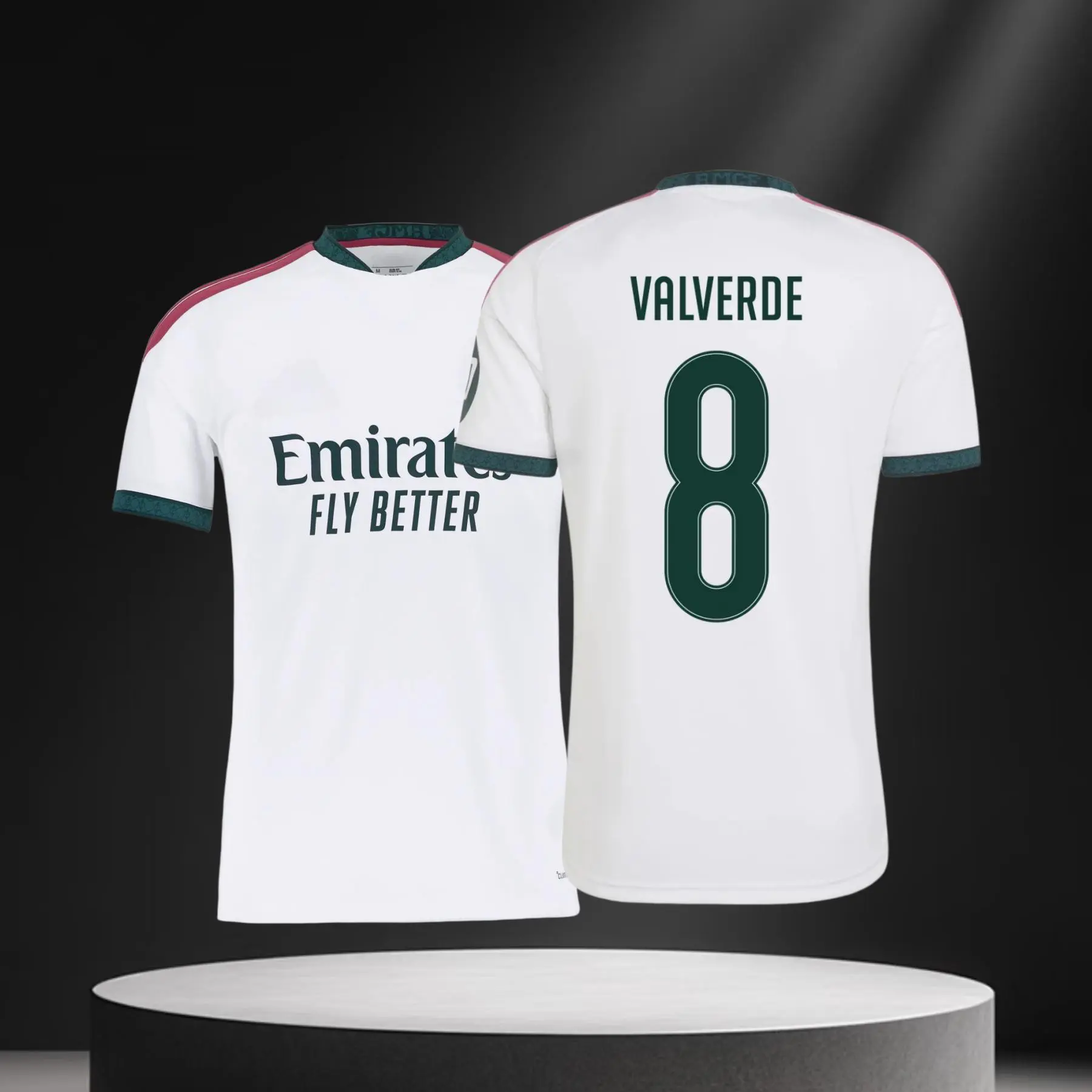 26 27 Home White Short Sleeve Soccer Jersey 8# VALVERDE Football Jersey