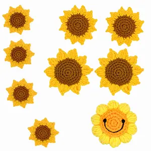 Handwoven sunflower head bouquet potted pen holder, simulated bouquet, preserved flower decoration