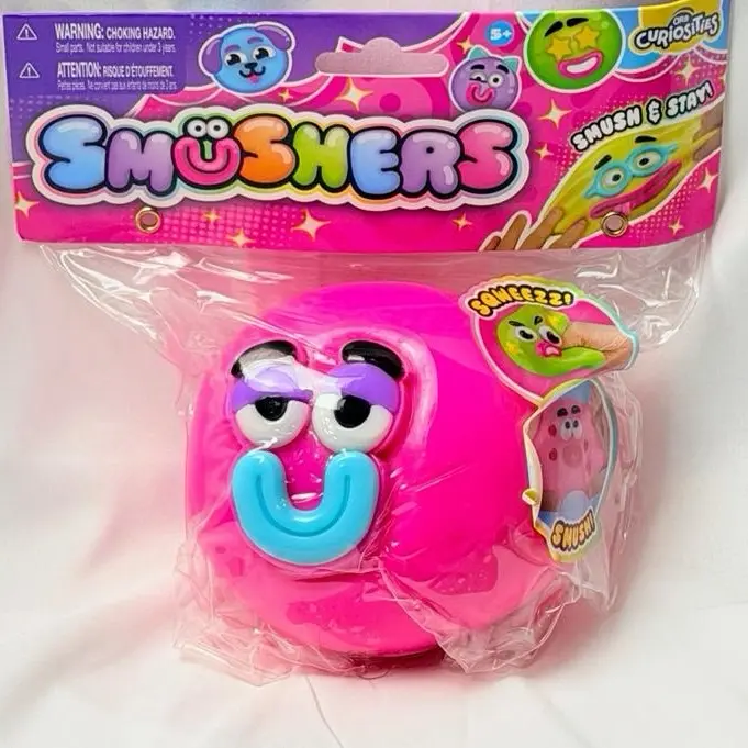 Orb Smushers Squishy Squeeze Fidget Ball - Authentic Real 3" Durable-Unisex Slow-Rise Sensory Tool Toy for 3+ Creative Play, Easy-to-Use Anxiety & Stress School Relief, Pink/Purple/Blue Colors Unique Design (Choose 1 Color) Holiday Christmas