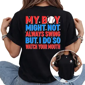 Baseball Graphic Tee Featuring Crossed Bats and Proud Slogan for Dedicated Fans and Coaches