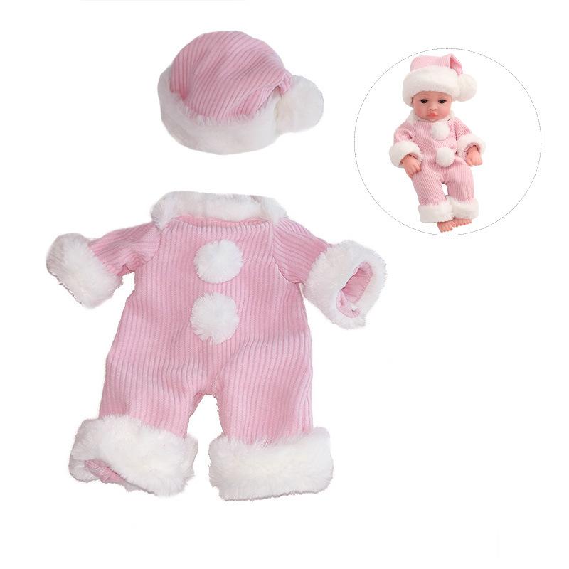11inch Christmas Baby Doll-30cm Full Body Vinyl Silicone Baby Doll Wearing Pink Blue Christmas Sleeping Dresses, Soft Small Bedtime Baby Doll, Perfect Christmas Thanksgiving Festival Gift for Kids, Soft Cuddly Gift