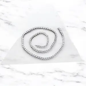 14CT White Gold Lab Grown Diamond Tennis Necklace