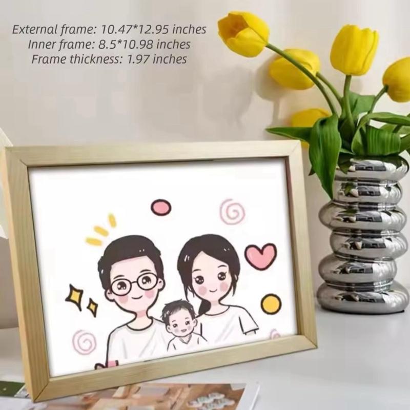 Creative Wall Decoration Wooden Kids Art Frame Changeable Rotatable Photo Frame Family Portraits Memorial Picture Frame Kids