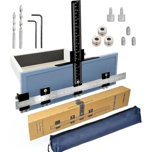 Cabinet Pull Template, Upgrade Cabinet Door/Drawer Hardware Template for Handle/Knob/Pull Installation, Adjustable Cabinet Hardware Jig  Metal W/ 5mm& 4mm Drill Bushing Guide