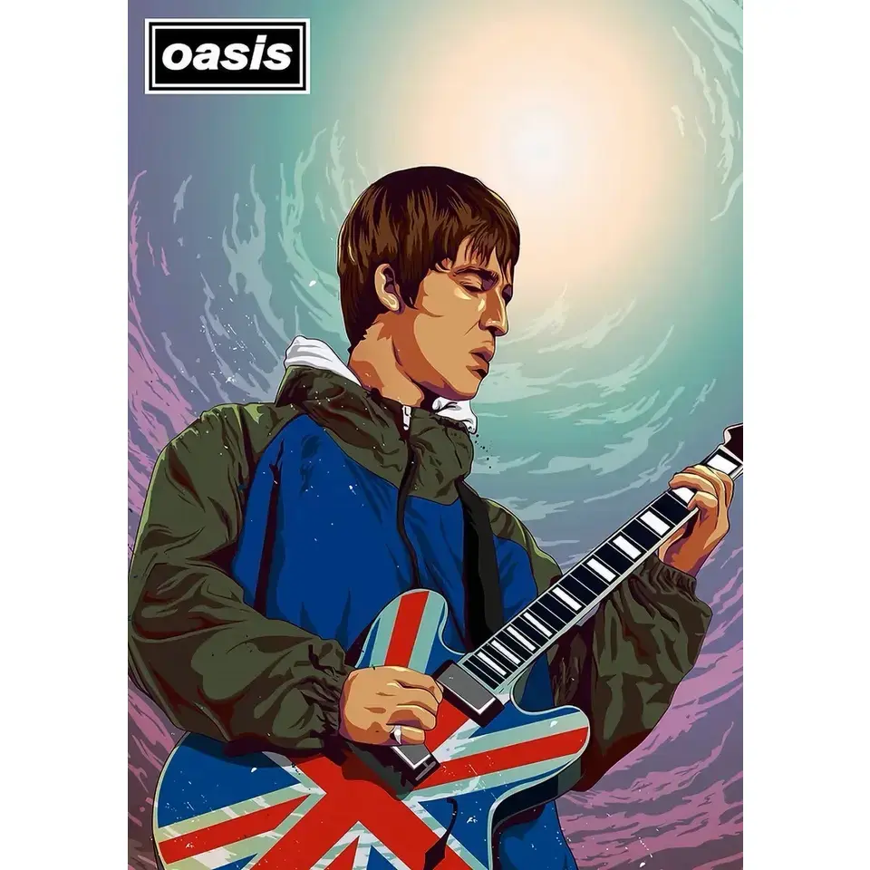 Oasis   Poster, Classic Rock Band Wall Art, Vintage Album Inspired Print, Music Fan Room Decorv1 v2 2