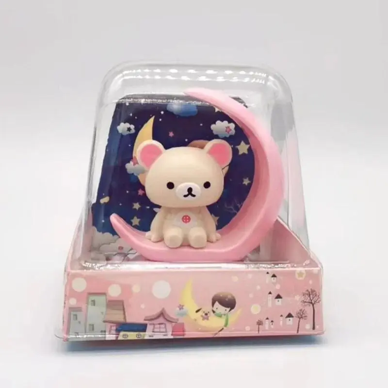 Rilakkuma Solar-Powered Tabletop Ornament Collectible Action Figure - Miniature Car Model Party Gift, House Decoration, Kids Party Ready Supplies, Cartoon Character Peripheral