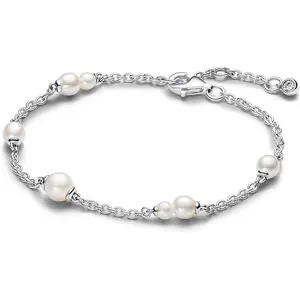 Pandora Treated Freshwater Cultured Pearl Station Chain Bracelet 593172C01-16