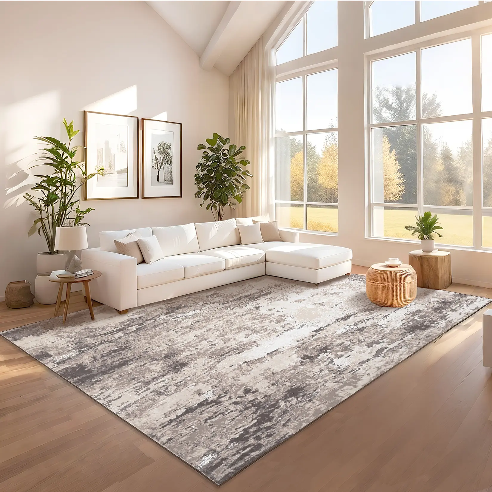 Modern Abstract Decorative Rug, Washable, Soft, Non-slip, Ultra-thin, and Non-shedding for Bedrooms, Dining Rooms, Offices, Game Rooms, Laundry Rooms, Kitchens, Living Rooms, Entryways, and Apartments