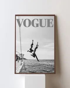 [SALE UP TO 50% + FREE SHIP]  Vogue Travel Wall Art  Black and White Yacht poster Print  Luxury Summer Lifestyle Poster  Minimal Fashion Magazine Decor