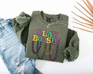 Play Boosie Mardi Gras Sweatshirt, Matching Carnival Trip Hoodie, Mardi Gras Carnival Squad Top, Funny Mardi Crew sweatshirt, 2026 Mardi Gras Apparel