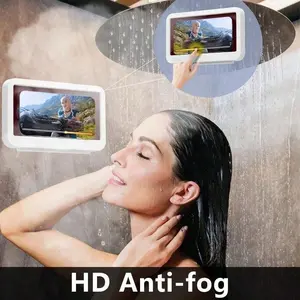 360 Rotatable Shower Phone Holder, 2pcs Wall-Mountable, Adjustable, Waterproof, Compatible with iPhone 14/13/12/11 Pro XS XR, Up to 6.8inch