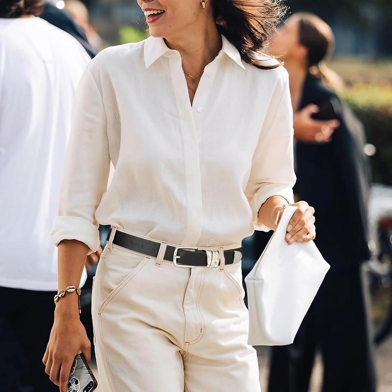 Women's Belt for Jeans Dress Leather Belt for Women Fashion Waist Ladies Belt with Sliver Buckle gold buckle