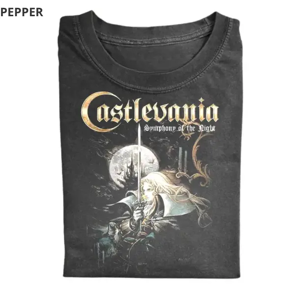 The Castlevania Symphony of the Night T-Shirt, Retro Gothic Y2K Shirt, Horror Video Game Shirt, Gift for Men, Gift for Women, Crew Neck T-shirt, Trending T-shirt