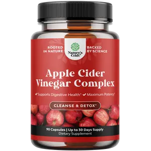 Nature's Craft Apple Cider Vinegar Complex Supplement - ACV for Hunger Gut Cleanse and Full Body Detox Healthcare Man Cayenne Pepper