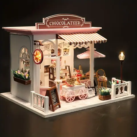 DIY Wooden Book Nook Kit, 3D Wooden Puzzle, DIY Model Kit, 3D Desktop Decoration Ornament, DIY Model Kit for Bookshelf Decoration, DIY Building Model, DIY Kits