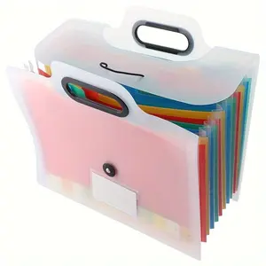 Accordian File Bag, 13 Compartments, Portable Handheld Design, Large Capacity A4 Size, Ideal for Documents & Tests