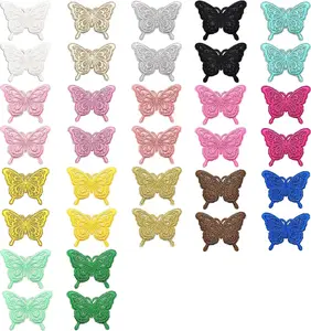 34PCS Embroidered Butterfly Iron-On Sew-On Applique Patches, 2.7" Trim for Clothes & Jeans Repair and Decor