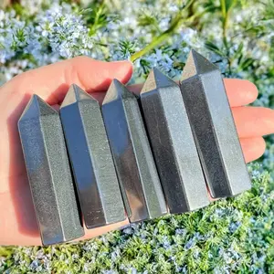 Natural Polished Hematite Towers Points Obelisks Healing Energy Crystal Collection Mineral Specimens Home Decoration Gift Root Chakra Grounding