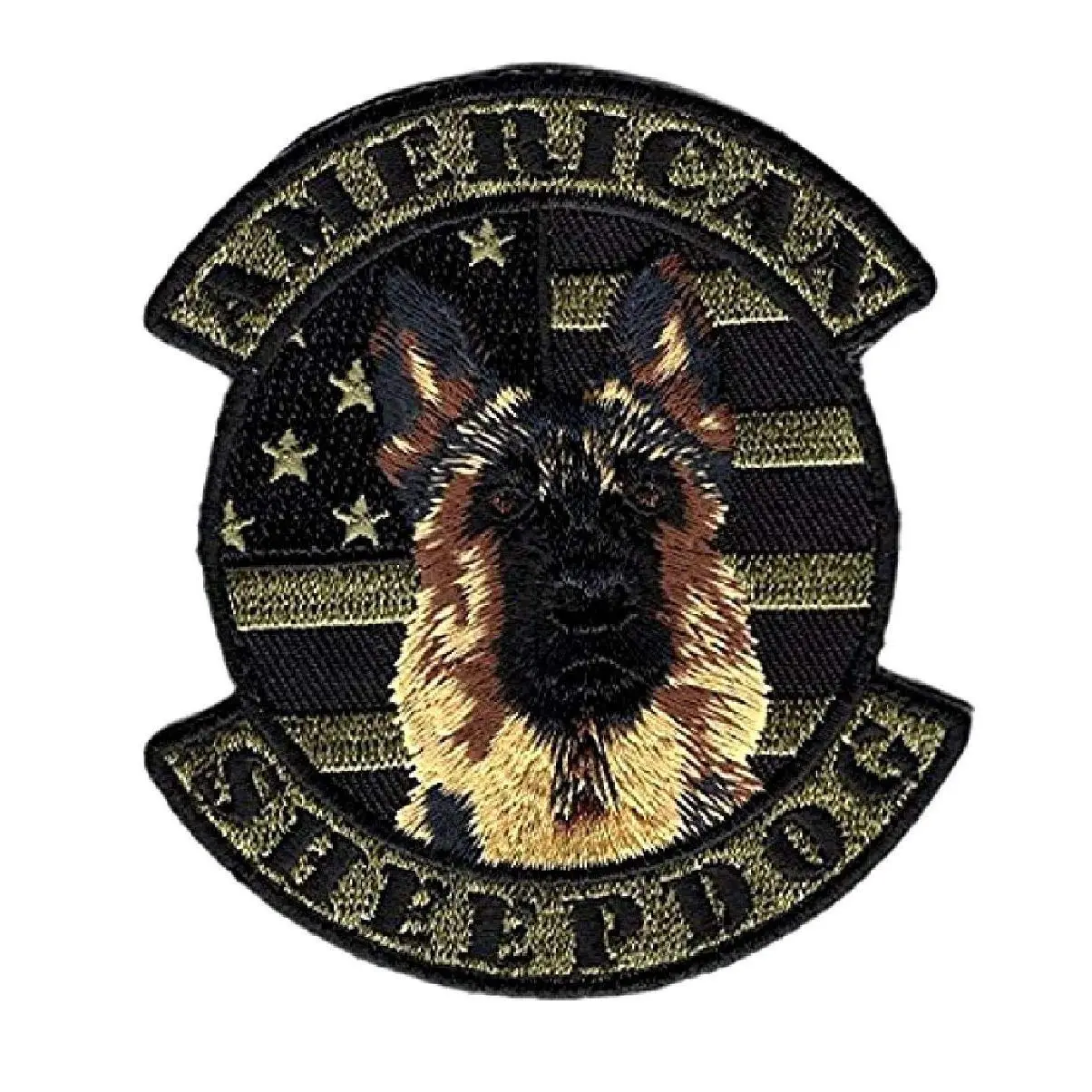 American Sheepdog USA Flag Patch [Iron on Sew on - 3.5 X 3.0 AS8]